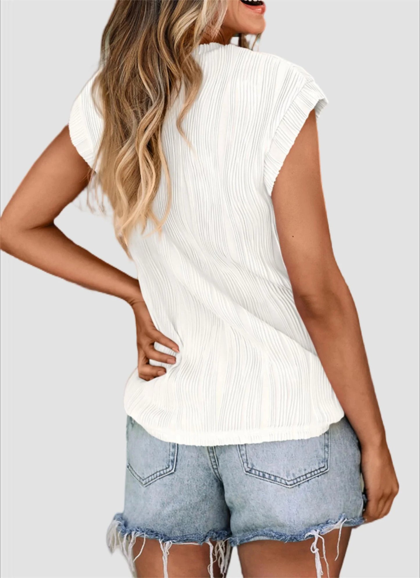 Women'S Summer Going Out Tops Dressy Casual Crewneck Short Sleeve Textured Basic Cute Trendy T Shirts Tee Blouse