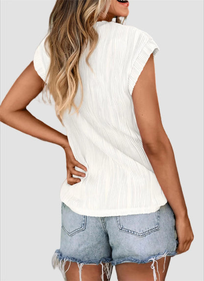 Women'S Summer Going Out Tops Dressy Casual Crewneck Short Sleeve Textured Basic Cute Trendy T Shirts Tee Blouse